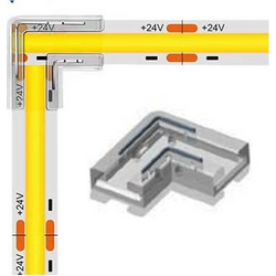 BMC διάφανη γωνια συνδεσης τυπου L για LED COB ταινιες 8mm - BCOB8L