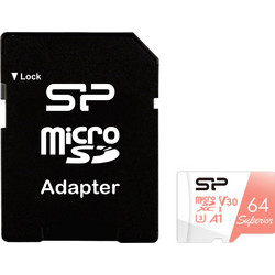 Silicon Power Superior microSDXC 64GB Class 10 U3 V30 UHS-I A1 100MB/s + Adapter