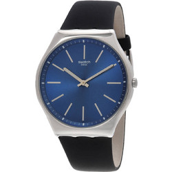 Swatch Formal Ανδρικό Ρολόι με Μαύρο Δερμάτινο Λουράκι SS07S125