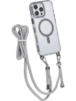 TUNIQ iPhone 16 Pro Max Back cover case - neck cord -TPU+PC - Grey