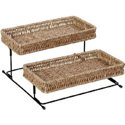 ΔΙΣΚΟΣ 2 ΕΠΙΠΕΔΩΝ SYNTH. RATTAN ΜΠΕΖ 28Χ28Χ13ΕΚ