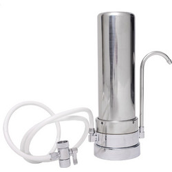 Veluda Chrome 1 Μονό Φίλτρο Νερού Άνω Πάγκου με Ανταλλακτικό Matrikx PB1 & Βρυσάκι Inox