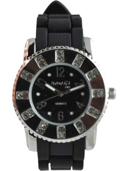 Nemesis Trendy Nightlife Γυναικείο Ρολόι με Μαύρο Καουτσούκ Λουράκι NS211K