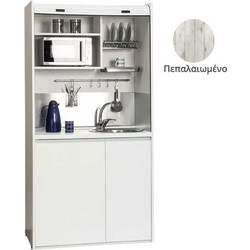 Πολυκουζίνα mini kitchen 105cm OFFICE απόχρωση πεπαλαιωμένου με ψυγείο χωρίς φούρνο για ξενώνες, γραφεία & φοιτητικά studio - OFFICE105-ΠΕΠΑΛΑΙΩΜΕΝΟ