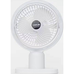 Yesplus Ys-1608 Επαναφορτιζόμενο Ανεμιστηράκι Γραφείο Επιτραπέζια Με Φως 360 Περιστρεφόμενο - Λευκό