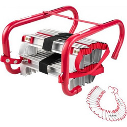 VEVOR Fire Escape Ladder, 5-6 ορόφων 15,24m αναδιπλούμενη πυροσβεστική σκάλα έκτακτης ανάγκης, ελαφριές σκάλες διαφυγής ασφαλείας από κράμα αλουμινίου με στιβαρό πολυεστερικό ιμάντα, αντιολισθητικά &