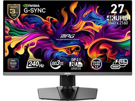 MSI MPG 272URX QD-OLED HDR Gaming Monitor 26.5" 3840x2160 4K UHD 240Hz 0.03ms