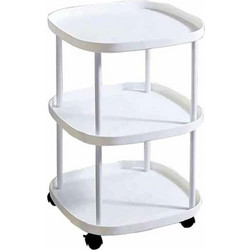ΤΡΑΠΕΖΑΚΙ 3 Επιπέδων με Ροδάκια Λευκό 43x43x65cm NEWEST 104-3W - NEWEST