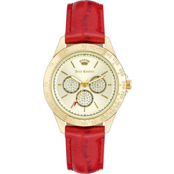Juicy Couture Γυναικείο Ρολόι με Κόκκινο Δερμάτινο Λουράκι JC/1220GPRD