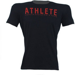 T-SHIRT ATHLETE Μαύρο Με Κόκκινο Logo 21168 (H&S)