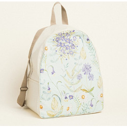 Beauty Home BACKPACK 43x35x23cm ΠΟΠΛΙΝΑ ΑΝΘΗ ΣΕ ΒΕΡΑΜΑΝ ΦΟΝΤΟ