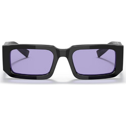 Prada PR 06YS 02Z01O Γυναικεία Γυαλιά Ηλίου Ορθογώνια Κοκάλινα Μαύρα με Μώβ Polarized Φακό