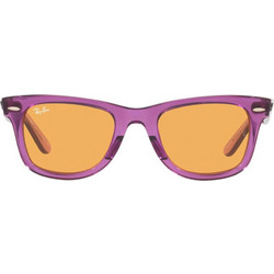 Ray-Ban RB2140 6613/13 Ανδρικά Γυαλιά Ηλίου Τετράγωνα Κοκάλινα Μωβ με Πορτοκαλί Καθρέπτη Φακό