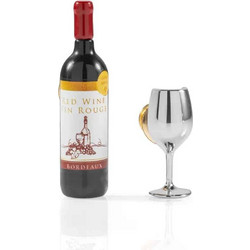 METALMORPHOSE MTMP112BX ΚΑΡΦΙΤΣΑ FASHION PIN - SET OF 2 PINS - WINE & WINEGLASS