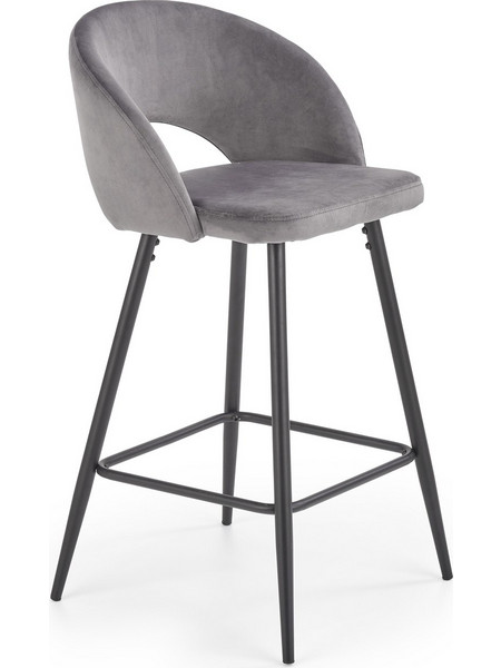 H96 Σκαμπό μπαρ γκρι 48x49x89 με ύψος καθίσματος 65cm