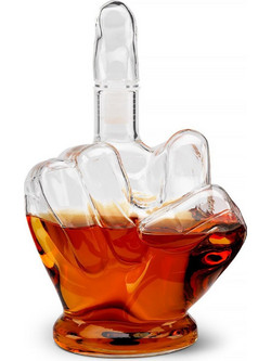 Γυάλινη Καράφα The Source Ingenious Middle Finger Decanter Σερβιρίσματος με Πώμα σε Σχήμα Μεσαίου Δακτύλου 1000ml (5056327916468)
