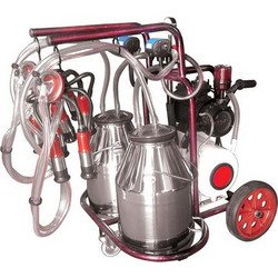 Αμελκτική μηχανή κινητή δύο αγελάδων 1hp 220 Volt με 2 κάδους 30 λίτρα INOX