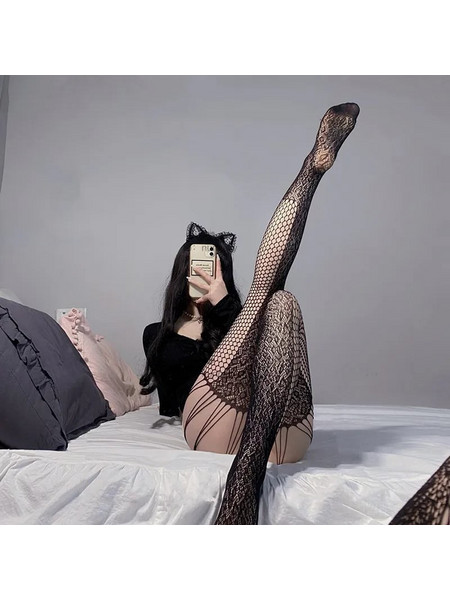 fishnet stockings Hollow Pantyhose Black