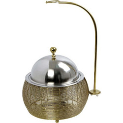 Φοντύ Με Βάση Για Καπάκι Chafing Dish TAF116 25x25x30/49cm 1,5lt Silver-Gold Espiel Ατσάλι, Αλουμίνιο