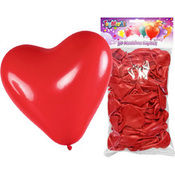 Σετ 50 Μπαλόνια Καρδιά Κόκκινη 23cm ToyMarkt 913590