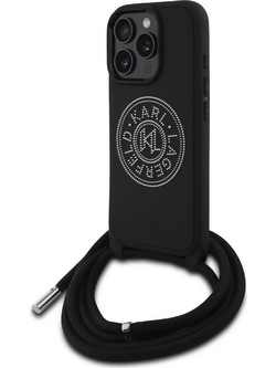 Karl Lagerfeld 3D Raised Round Logo Crossbody Case Θήκη προστασίας από σκληρό πλαστικό - iPhone 16 Pro Μαύρο - KLHCP16L3DRKLCPCH