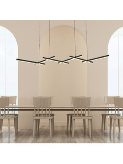 Zambelis Lights Κρεμαστό Φωτιστικό Οροφής Μονόφωτο LED με Θερμό Λευκό Φως Μαύρο 1948