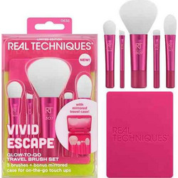 Real Techniques Glow To Go Travel Set Vivid Σετ Πινέλα Μακιγιάζ Ταξιδίου 4τμχ