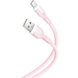XO NB212 2.1A USB Καλώδιο Για Type-C 1m Ρόζ