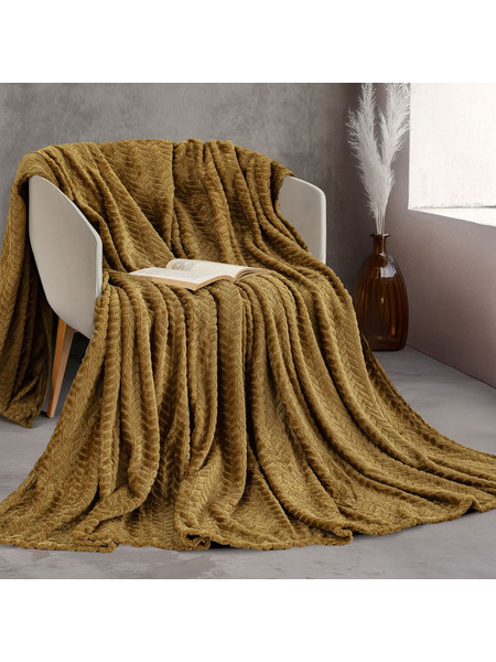 Κουβέρτα Fleece Υπέρδιπλη (220x240) Rythmos Harmonie Χρυσο