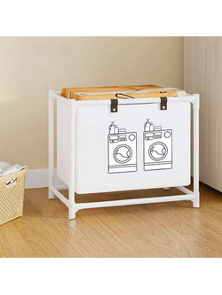 Καλάθι Απλύτων Υφασμάτινο 55x25x57cm Λευκό