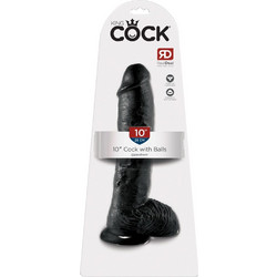 Pipedream King Cock 10" Ρεαλιστικό Dildo με Βεντούζα & Όρχεις 25cm Μαύρο