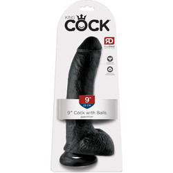 Pipedream King Cock 9" Ρεαλιστικό Dildo με Βεντούζα & Όρχεις 23cm Μαύρο