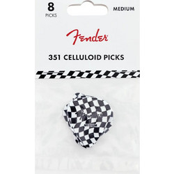 Fender 351 Celluloid Πένες Checkerboard Medium (Πακέτο 8 τμχ)