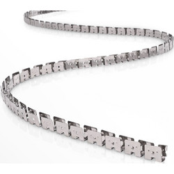 kelvo(R) NEONPRO KLV-101-0069 Εύκαμπτη Βάση Στήριξης για Neon Flex LED Αδιάβροχο IP65 - Νίκελ Χρώμιο - Μ1000 x Π0.7 x Υ1.2cm - Ρολό 10 Μέτρων
