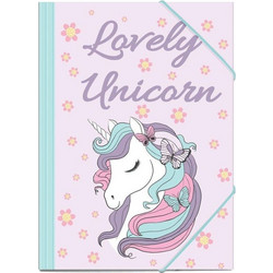 Πλαστικός φάκελος με λάστιχο - Lovely Unicorn (25x34) - Must