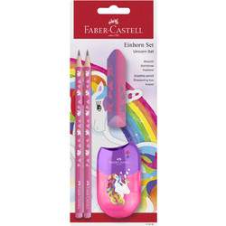 Σετ Faber Castell Unicorn 4 Τεμάχια 2 Μολύβια + Γόμα + Ξύστρα
