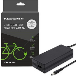 QOLTEC Charger For e-Bike Batteries 36V | 42V | 2A | 5.5*2.1 - (50760)
