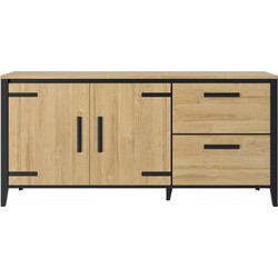 Cork μπουφές με δύο πόρτες και δύο συρτάρια 191x45x90εκ. Golden Oak / Μαύρο