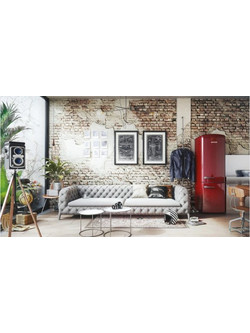 Gorenje ONRK 193 R Retro Ψυγειοκαταψύκτης 313lt No Frost Υ194xΠ60xΒ64cm Κόκκινος