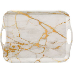 Δίσκος Σερβιρίσματος Εκρού Marble με Χερούλια 35x25cm