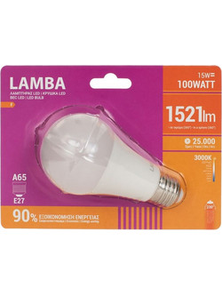 Λαμπτήρας LED E27 15W (A60) - Θερμό Φως