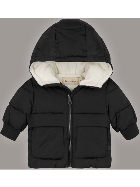Calvin Klein Μπουφάν παιδικό Padded Nylon Puffer Jacket Black