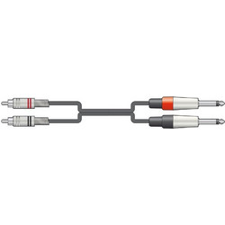 2R-2M6J150 Καλώδια Ήχου 2 x 6.3mm Mono Jack - 2 x RCA 1,5m (Τεμάχιο)