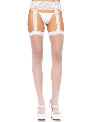 Sheer Thigh Highs - WHITE - O/S - HOSIERY