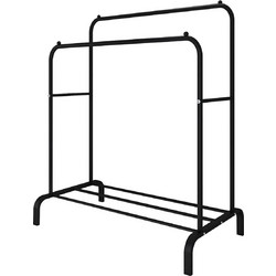 Διπλή Μεταλλική Κρεμάστρα Δαπέδου 110x55x150cm με 1 Ράφι
