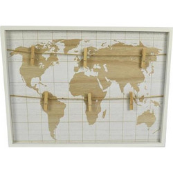 Πίνακας επιτοίχιος World Map με 6 μανταλάκια 40x1,5εκ.xΥ30