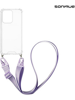 Sonique Armor Clear Θήκη Σιλικόνης με Strap Λιλά (Oppo Reno13 F 5G / Oppo Reno13 FS 5G)