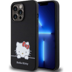 Hello Kitty Liquid Silicone Daydreaming Logo Case for iPhone 13 Pro Black - (HKHCP13LSKCDKK)