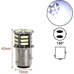 Led Διπολική Λάμπα 5730 Baz15d 12v 21 Smd 300lm 2.5w Ψυχρό Λευκό 6500k 1τμχ 2000522