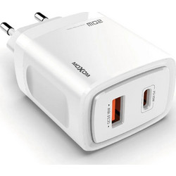 Moxom MX-HC66 Φορτιστής Χωρίς Καλώδιο με Θύρα USB-A & USB-C 18W Power Delivery White